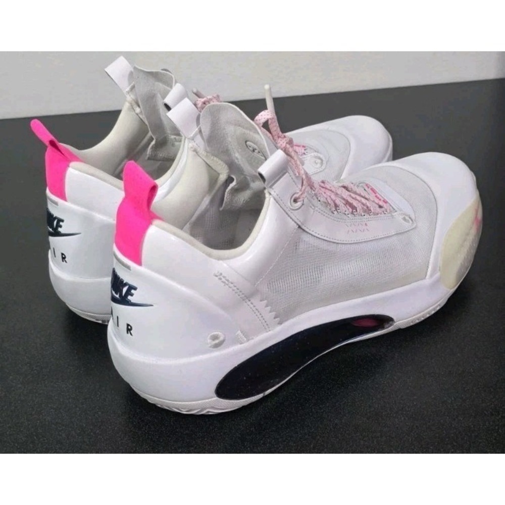Nike Air 34 White Pink Player Issed Basketball Sneakers PE Men 14 XXXIV Low EUC